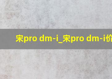 宋pro dm-i_宋pro dm-i价格